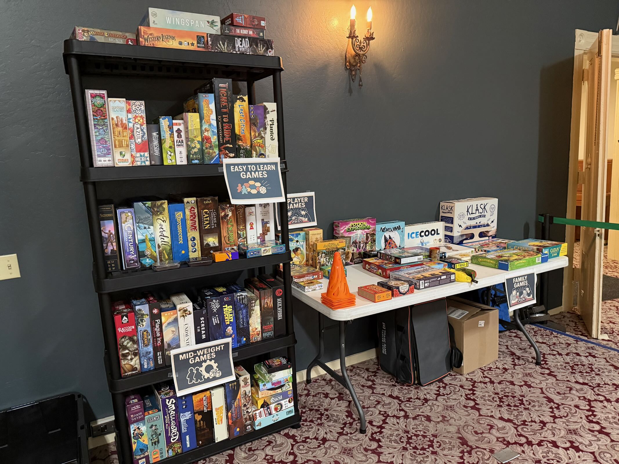 Game library shelves